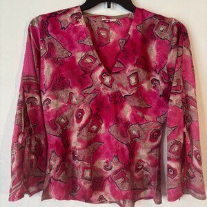 100% Silk Fuschia Tunic